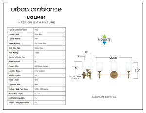 Urban Ambiance - UQL3491 Mid-Century Modern Bath Vanity Light - Unique Wall Sconce
