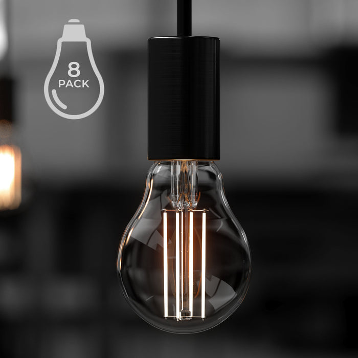 UBB2000 Luxury LED Bulbs, 60W Equivalent, Vintage Edison Style, A19 Shape, E26 Base (standard medium base), 2700K (warm white) - 8 PACK