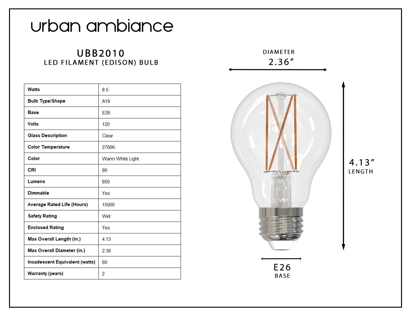 Edison cool white bulbs on sale