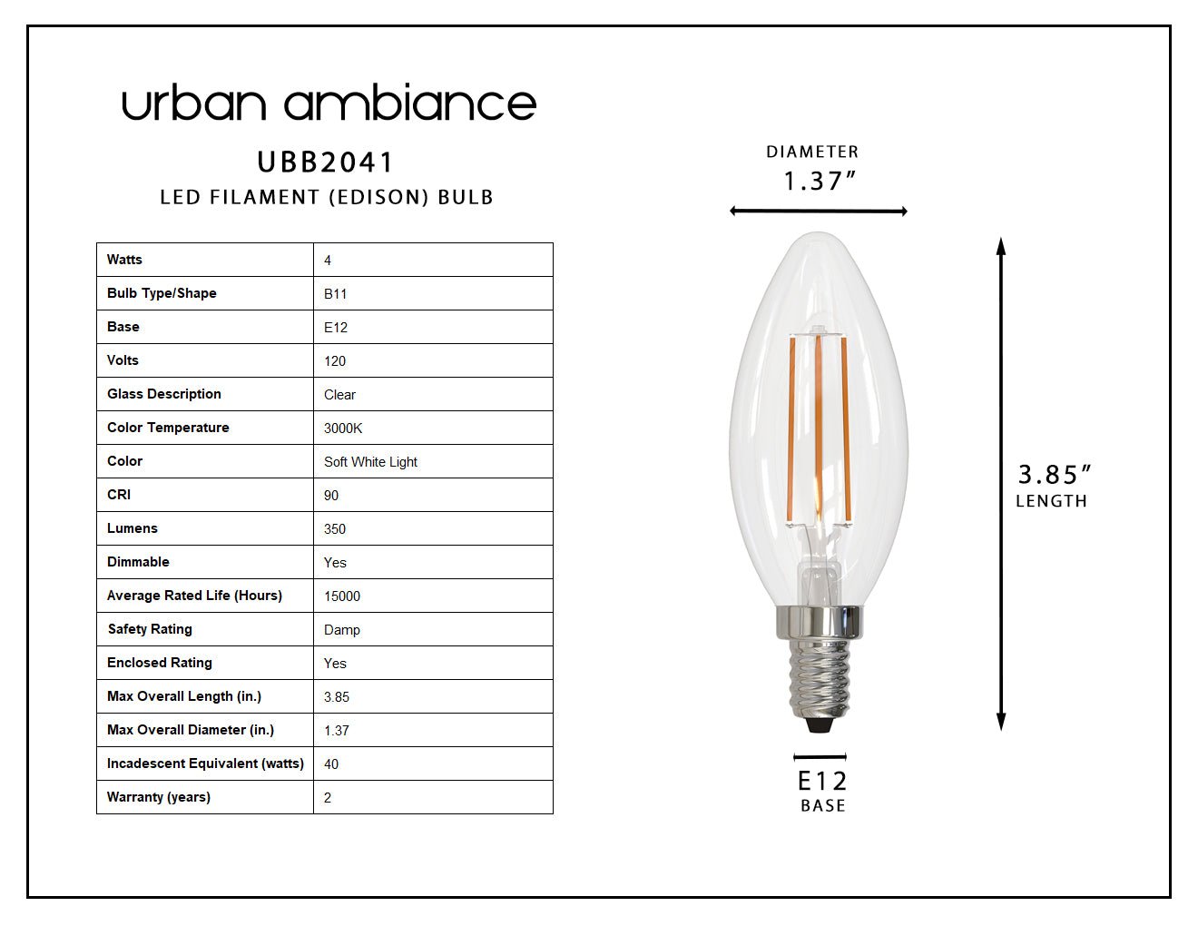 E12 bulb edison new arrivals