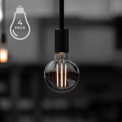 A black and white photo showcasing the gorgeous UBB2100 Luxury LED Bulb lighting fixture hanging from a ceiling.