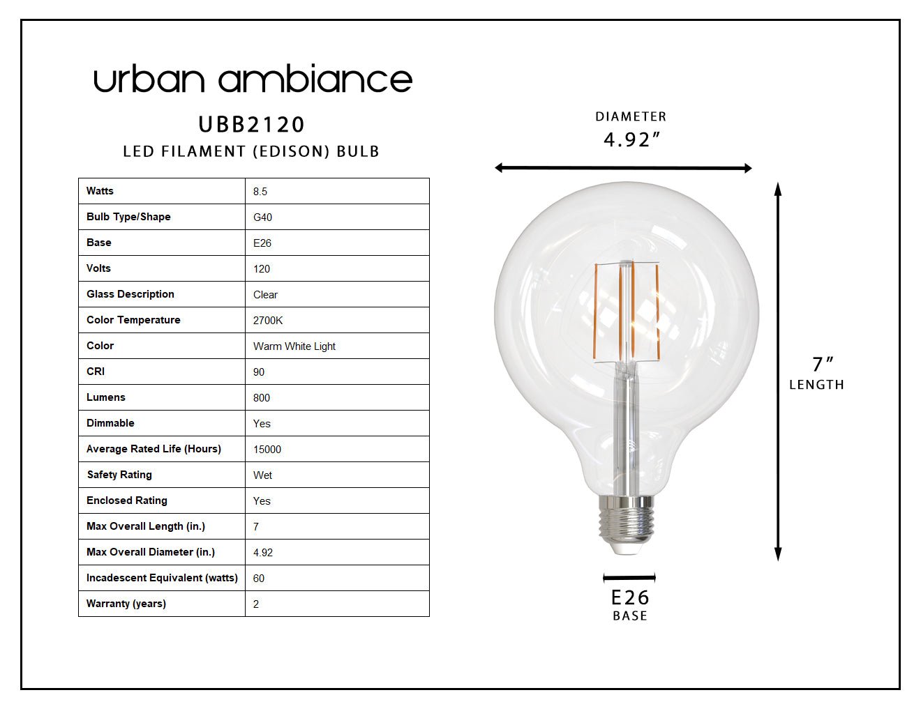 G40 e26 led bulb sales