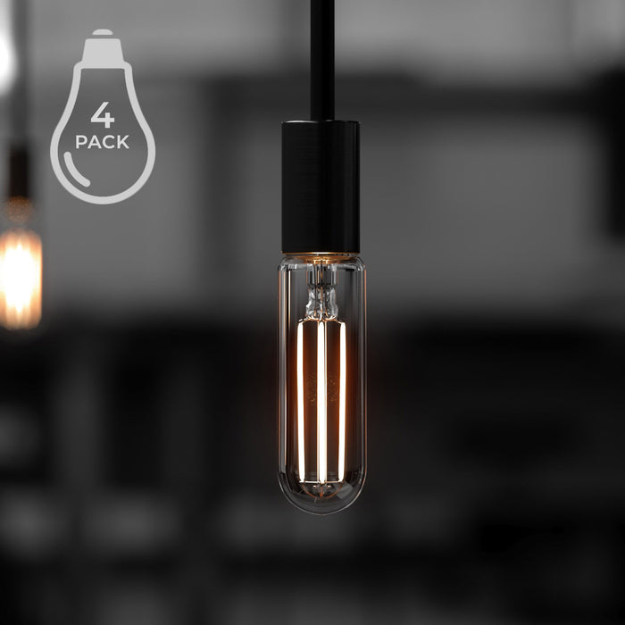UBB2132 Luxury LED Bulbs, 40W Equivalent, Vintage Edison Style, T6 Shape, E12 Base (candelabra base), 2700K (warm white) - 4 PACK