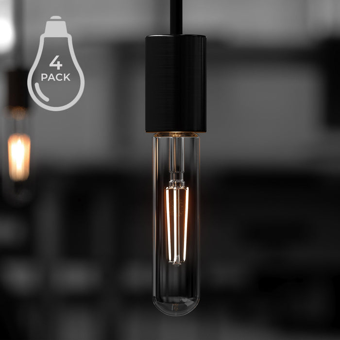 UBB2134 Luxury LED Bulbs, 40W Equivalent, Vintage Edison Style, T8 Shape, E12 Base (candelabra base), 2700K (warm white) - 4 PACK
