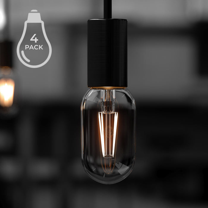 UBB2160 Luxury LED Bulbs, 40W Equivalent, Vintage Edison Style, T14 Shape, E26 Base (standard medium base), 2700K (warm white) - 4 PACK