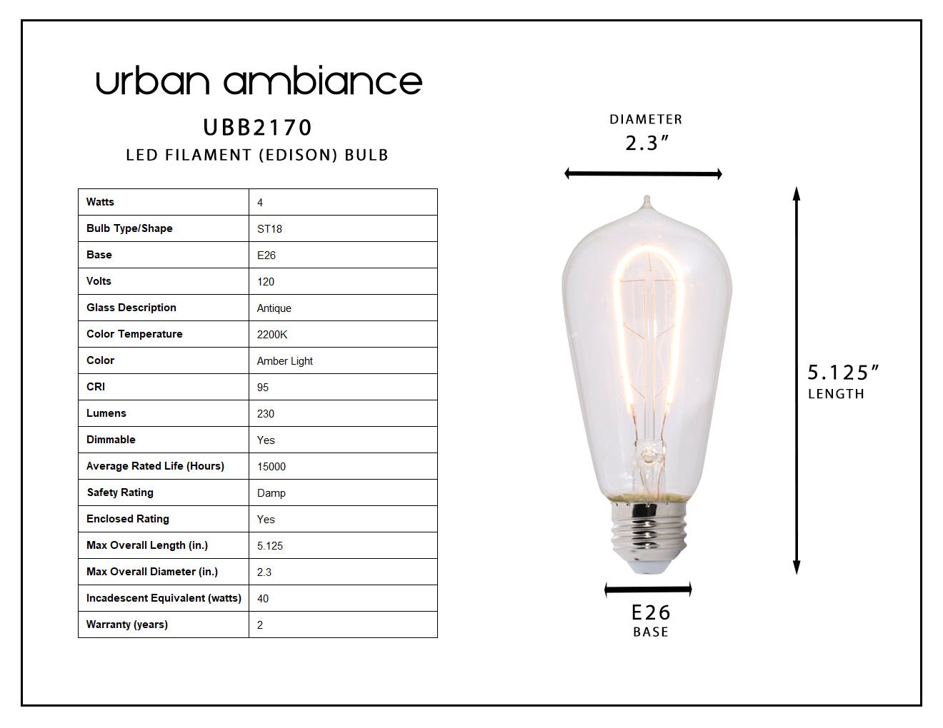 40w led edison bulb best sale