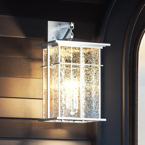 A unique outdoor wall sconce, UEX1002 Craftsman, with a burnished aluminum finish from the Milwaukee Collection by Urban Ambiance.