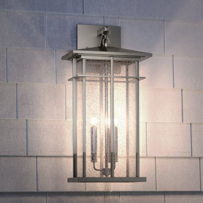 UEX1003 Craftsman Outdoor Wall Sconce 22''H x 9''W, Burnished Aluminum Finish, Milwaukee Collection