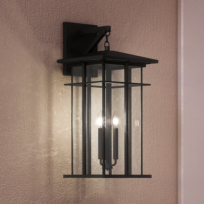 UEX1007 Craftsman Outdoor Wall Sconce 22''H x 9''W, Matte Black Finish, Milwaukee Collection