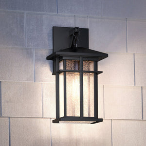 A beautiful UEX1009 Craftsman Outdoor Wall Sconce 14''H x 7''W, with a luxury Matte Black Finish from the Milwaukee Collection by Urban Ambiance,