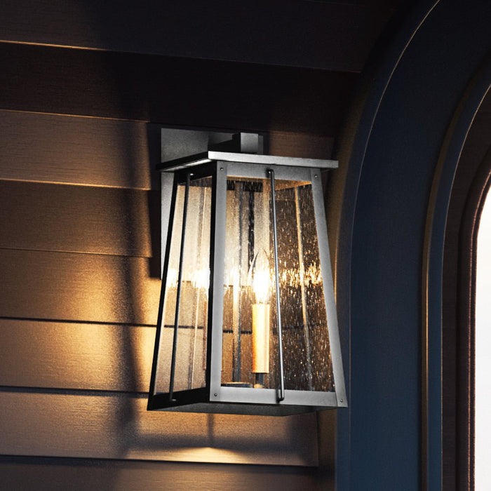 UEX1021 Craftsman Outdoor Wall Sconce 15''H x 9''W, Matte Black & Native Brass Finish, Athens Collection