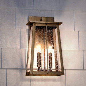 Urban Ambiance's UEX1026 Craftsman Outdoor Wall Sconce 15''H x 9''W, Antique Brass Finish, from the Athens Collection, with a unique design on a