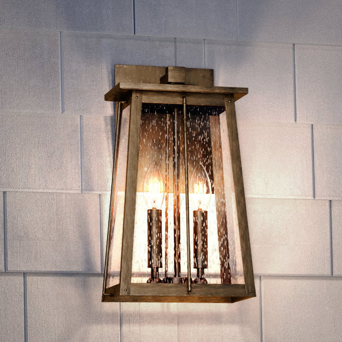 UEX1026 Craftsman Outdoor Wall Sconce 15''H x 9''W, Antique Brass Finish, Athens Collection