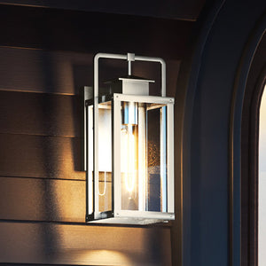 A gorgeous UEX1030 Lux Industrial Outdoor Wall Sconce, measuring 14''H x 7''W, with a unique Burnished Aluminum Finish from the Knoxville Collection by Urban Ambiance
