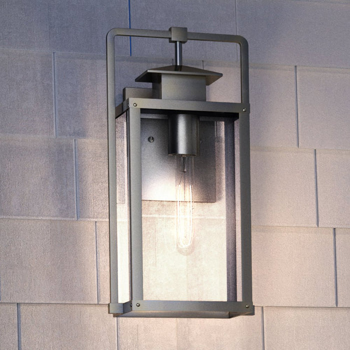 UEX1031 Luxe Industrial Outdoor Wall Sconce 17''H x 8''W, Burnished Aluminum Finish, Knoxville Collection
