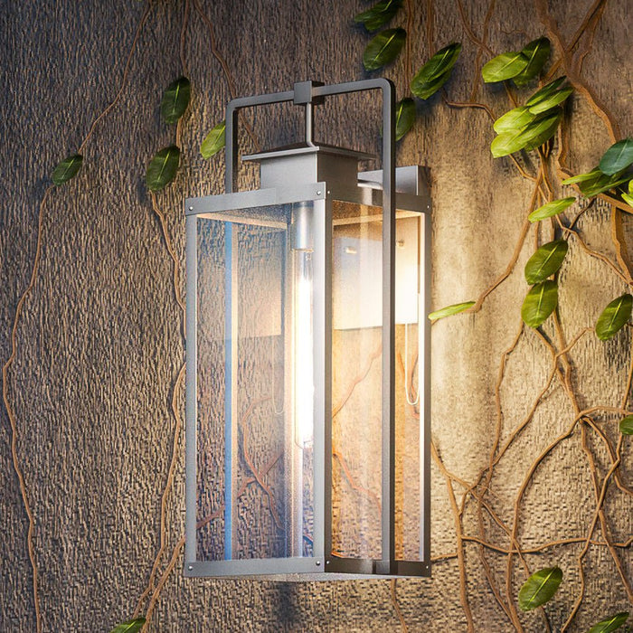 UEX1032 Luxe Industrial Outdoor Wall Sconce 20''H x 9''W, Burnished Aluminum Finish, Knoxville Collection
