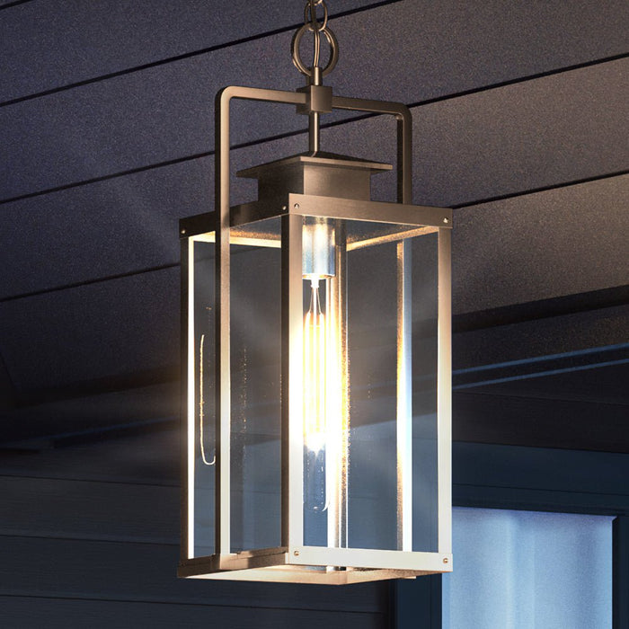 UEX1038 Luxe Industrial Outdoor Pendant 22''H x 9''W, Antique Brass Finish, Knoxville Collection