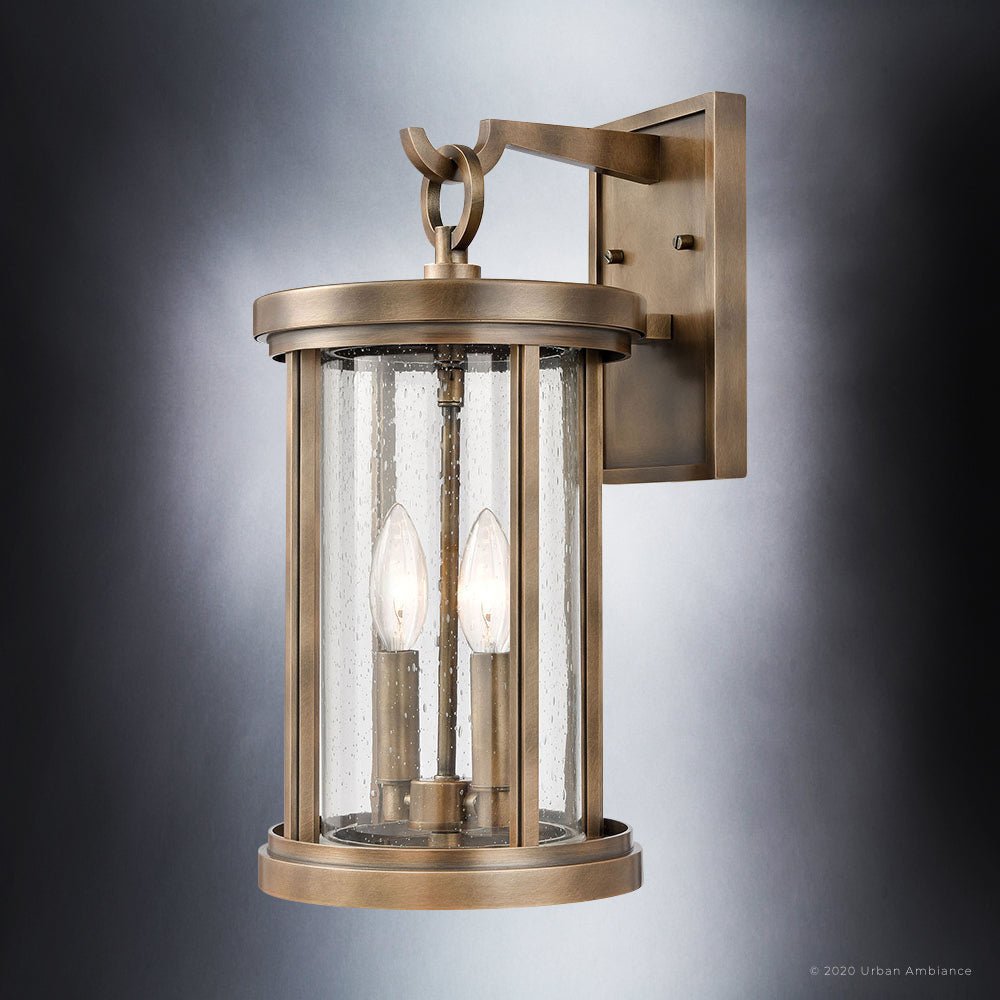 UEX1046 Nautical Outdoor Wall Sconce 16''H x 8''W, Antique Brass Finish,  Rockland Collection