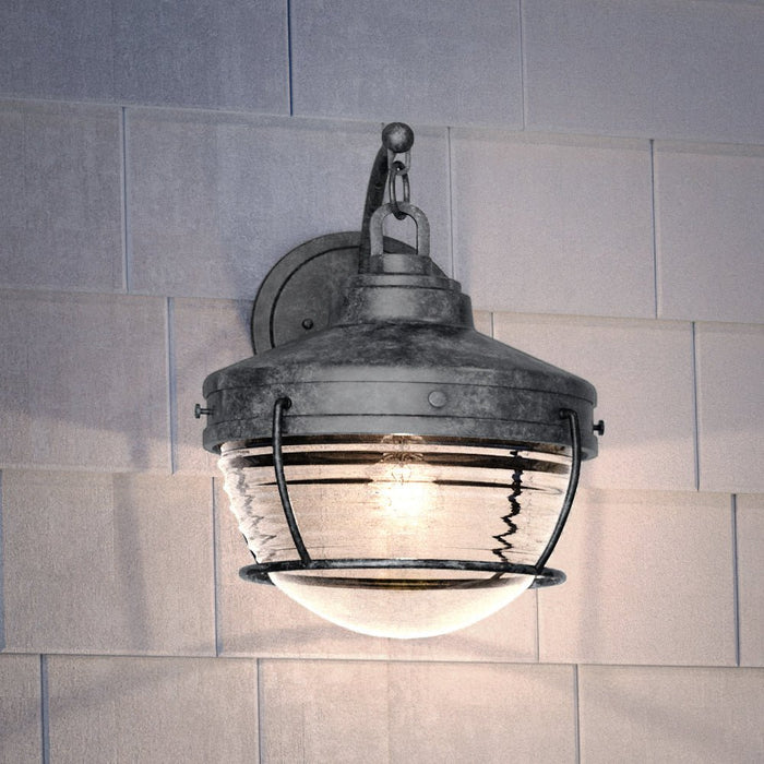UEX1057 Nautical Outdoor Wall Sconce 14''H x 11''W, Aged Zinc Finish, Telluride Collection