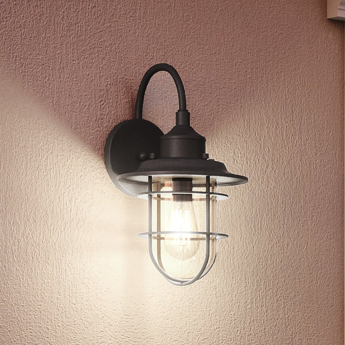 UEX1060 Nautical Outdoor Wall Sconce 15''H x 9''W, Charcoal Finish, Malibu Collection