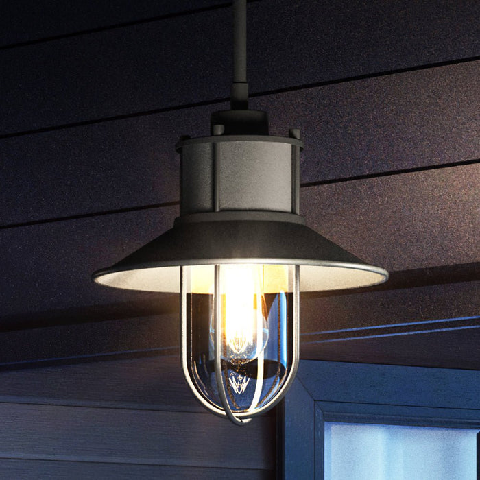 UEX1063 Nautical Outdoor Pendant 10''H x 10''W, Charcoal Finish, Malibu Collection