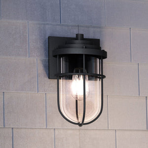 A unique and gorgeous UEX1064 Nautical Outdoor Wall Sconce lighting fixture 11''H x 7''W, Charcoal Finish, Malibu Collection by Urban Ambiance