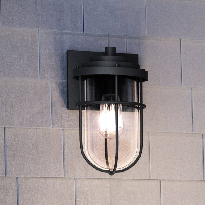 UEX1064 Nautical Outdoor Wall Sconce 11''H x 7''W, Charcoal Finish, Malibu Collection