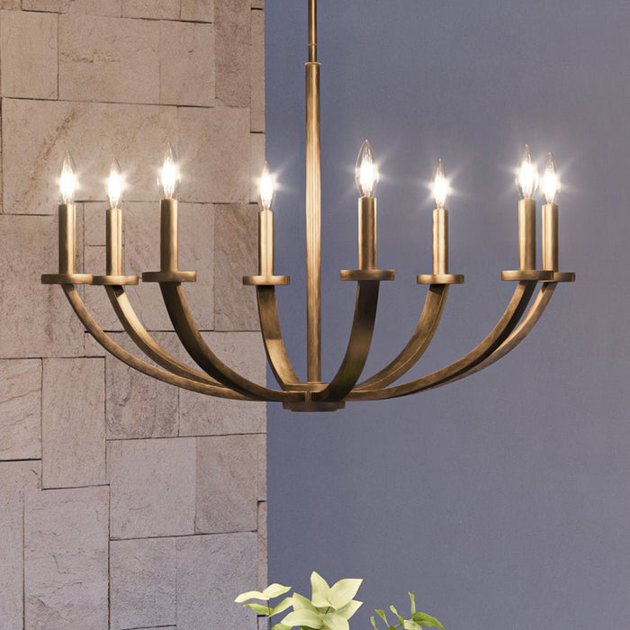 UEX2010 New Traditional Chandelier 19''H x 30''W, Native Brass Finish, Montpelier Collection