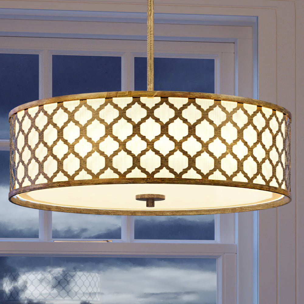 UEX2022 Moroccan Chandelier 7''H x 20''W, Dark Gold Finish, Arlington  Collection