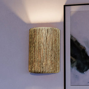 A unique luxury lighting fixture - the Urban Ambiance UEX2087 Bohemian Wall Sconce 13''H x 9''W with a painting on it.