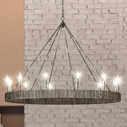 A beautiful UEX2092 Bohemian Chandelier, luxury hanging lamp, Polished Nickel Finish, Rutherford Collection from Urban Ambiance.