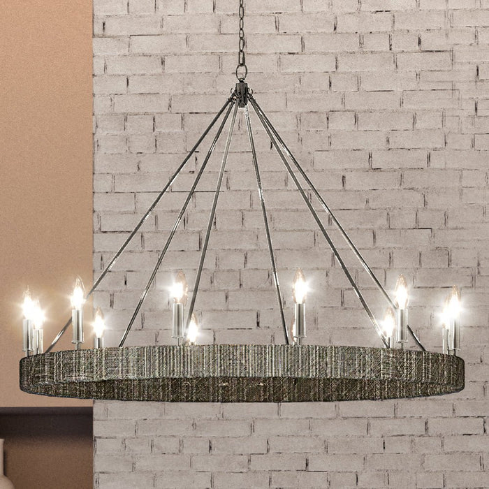 UEX2092 Bohemian Chandelier 40''H x 48''W, Polished Nickel Finish, Rutherford Collection