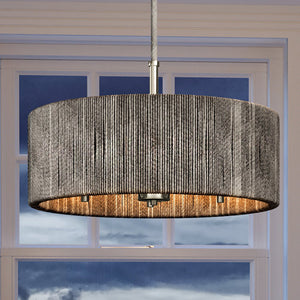 A beautiful UEX2093 Bohemian Chandelier 9''H x 24''W, Polished Nickel Finish lamp from the Rutherford Collection by Urban Ambiance with a grey