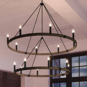 A unique and gorgeous UEX2112 New Traditional Chandelier with candles hanging from it.