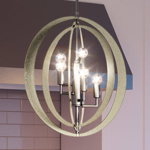 A beautiful and unique UEX2130 New Traditional Chandelier 19''H x 19''W, Polished Nickel Finish from the Montclair Collection by Urban Ambiance pendant light with
