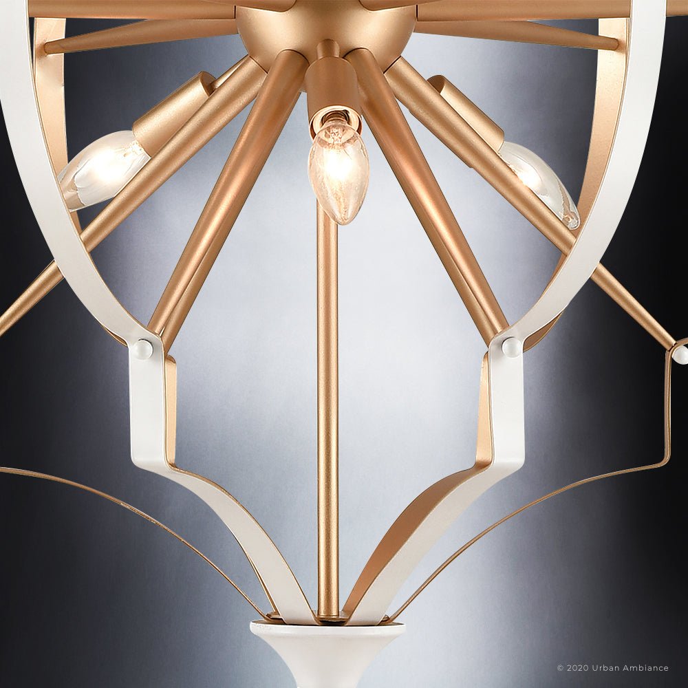 Luxury Mid Century Modern Chandelier Olde Golde True White UEX2151 Chandeliers by Urban Ambiance