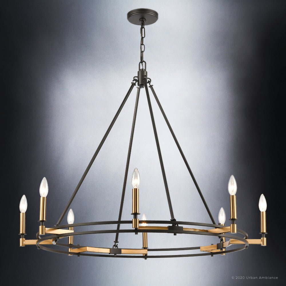 UEX2191 Luxe Industrial Chandelier 30 H x 38 W Oil Rubbed