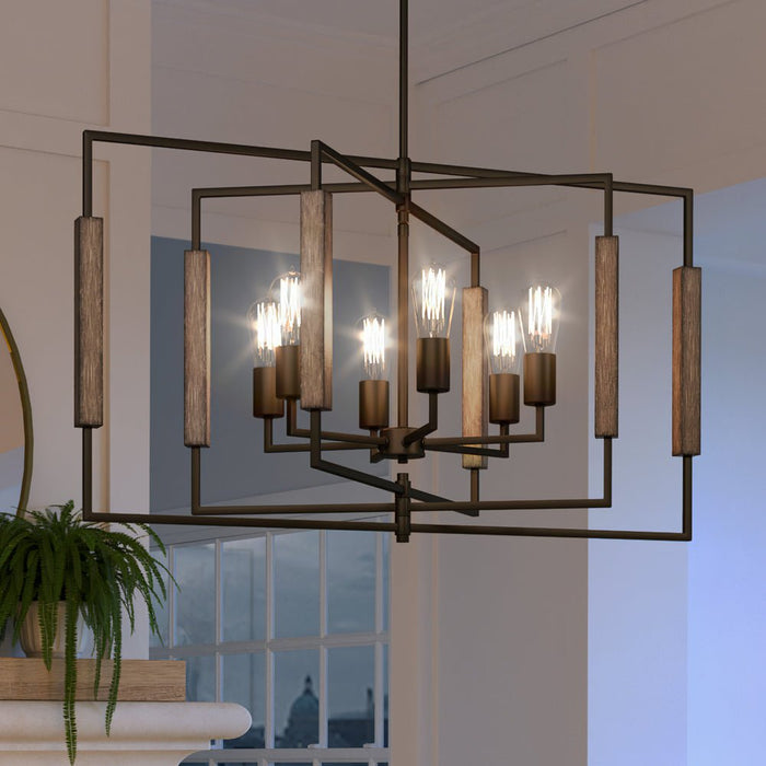 UEX2212 Mid-Century Modern Chandelier 17''H x 28''W, Oil Rubbed Bronze Finish, Holland Collection