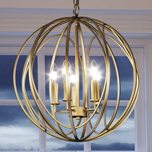 A gorgeous UEX2231 Cosmopolitan Chandelier, a luxury lighting fixture from the Whitman Collection by Urban Ambiance, hanging over a window.