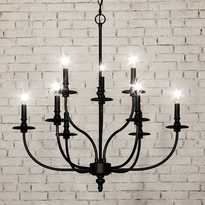 UEX2266 Cottagecorecore Chandelier 28''H x 29''W, Oil Rubbed Bronze Finish, Everett Collection