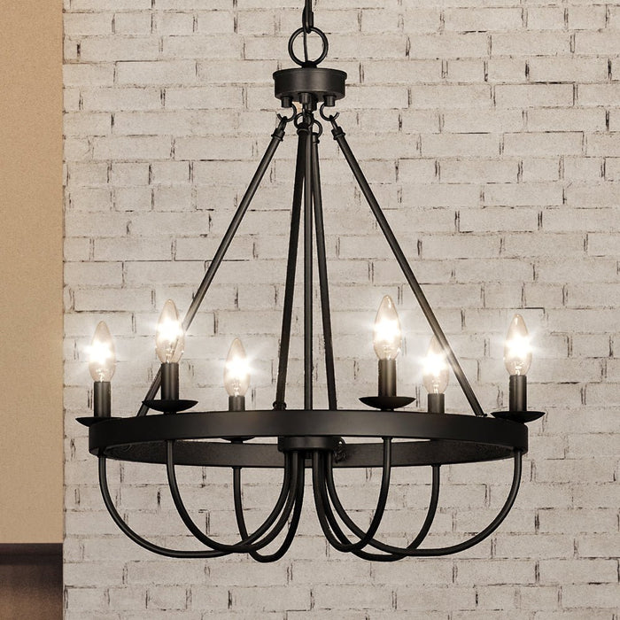 UEX2271 New Traditional Chandelier 28''H x 25''W, Black Finish, Abington Collection