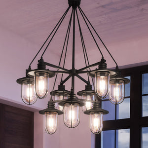 A unique Urban Ambiance UEX2282 Nautical Chandelier with six beautiful lights hanging in a luxury room.