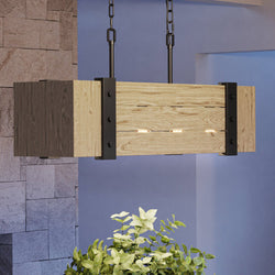 A luxury lighting fixture, the Urban Ambiance UEX2300 Old World Chandelier, hangs over a fireplace.