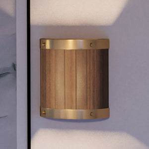 An UEX2305 Old World Wall Sconce 10''H x 9''W with a Satin Brass finish, from the Portland Collection by Urban Ambiance, offers a luxurious ambiance