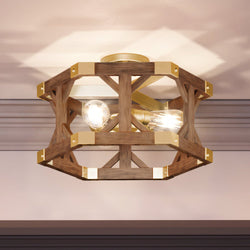 A unique wooden frame lighting fixture by Urban Ambiance.