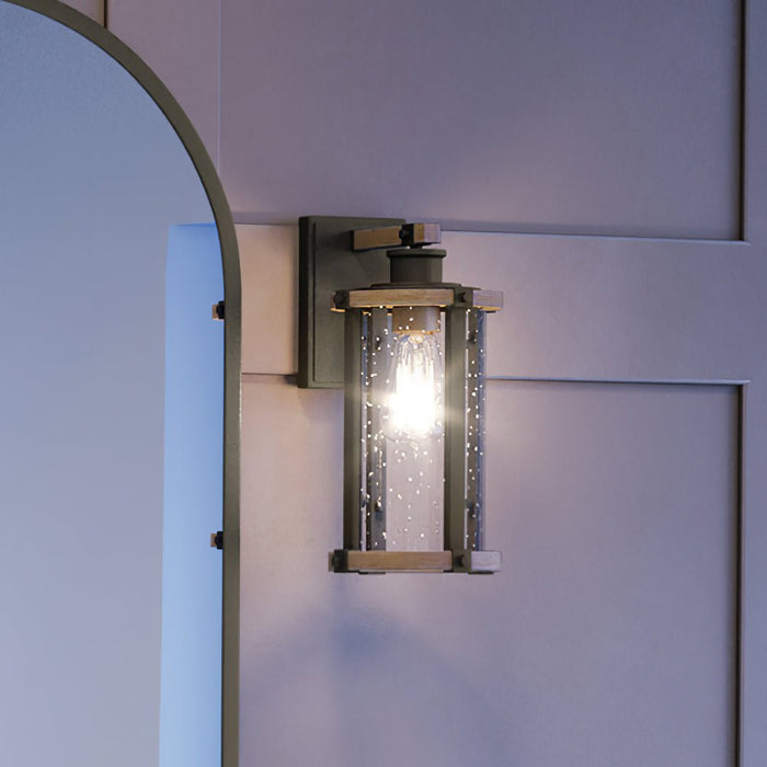 UEX2361 New Traditional Wall Sconce 14''H x 8''W, Charcoal & Olde Brass Finish, Elwood Collection