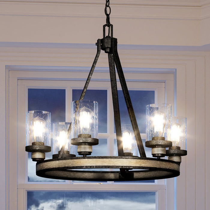 UEX2370 New Traditional Chandelier 22''H x 24''W, Olde Iron Finish, Macomb Collection