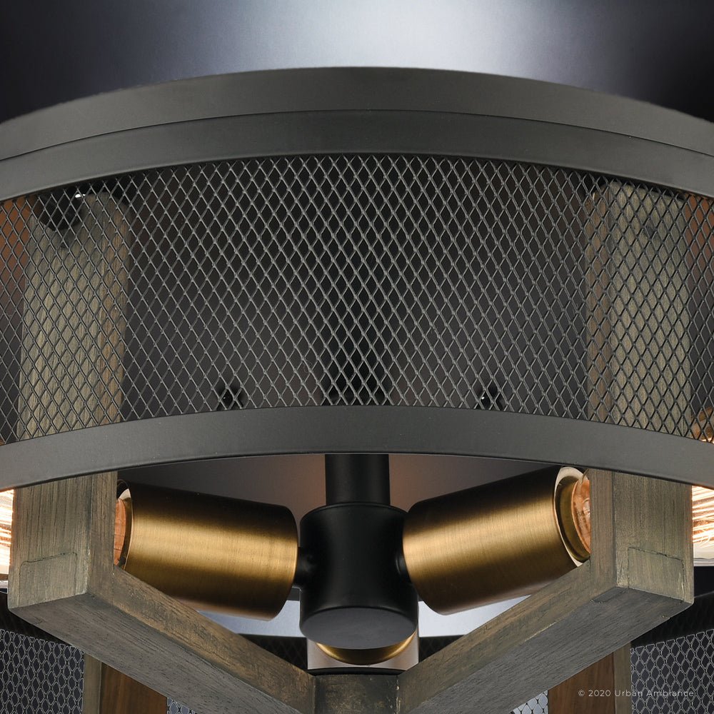 Luxury Lux Industrial Ceiling Light Matte Black and Vintage Brass UEX2383 Ceiling Light Fixtures by Urban Ambiance