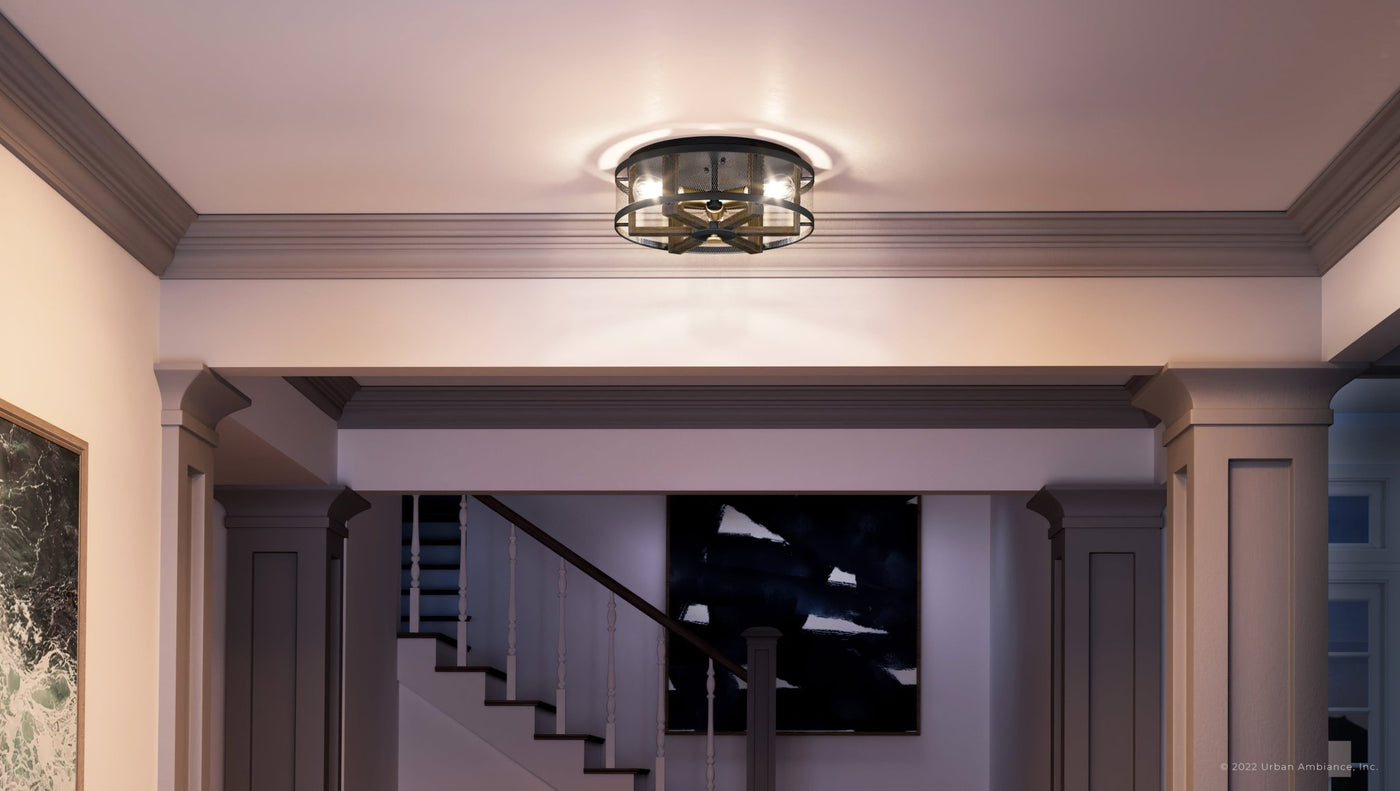 Black and antique brass ceiling light on sale