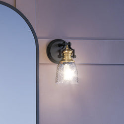 A unique and luxury Urban Ambiance UEX2457 New Traditional Wall Sconce 10''H x 6''W, Oil Rubbed Bronze & Satin Brass Finish from the Winst